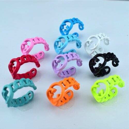 Paint Ring Trend Metal Threaded Chain Spray Paint Candy Color Ring Womens Adjustable Open Ring Party Jewelry