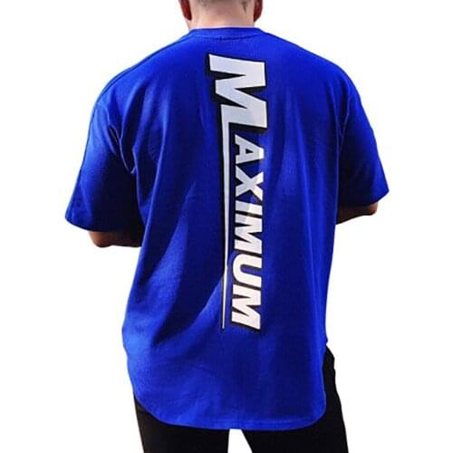 Muscle Bodybuilding Summer New Sports T-shirt loose plus-size stretch slim basketball training tee Cotton print Pullover tops