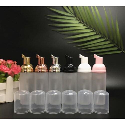 50ML frosted plastic bottle with gold/silver/white foaming pump for foaming/MOUSSE /facial cleaner bottle/ handwashing bottle