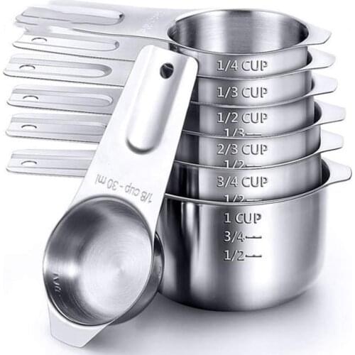 7pcs/set 304 Stainless Steel Scale Measuring Spoon Metal Measuring Cup Creative Tools for Kitchen
