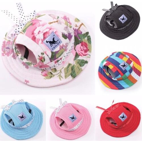 Lovely Pet Dog Hat Cap With Ear Holes Cat Hat Puppy Dog Sun Hat Summer Princess Hat For Small Dogs Chihuahua Yorkie Pet Supplies