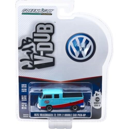 GreenLight 1:64 1976 Volks wagen VW T2 Type 2 Double Cab Collect die-casting alloy car models toys gift