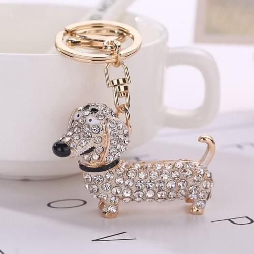 Fashion Dog Dachshund Keychain Bag Charm Pendant Keys Holder Keyring Jewelry for Women Girl Gift Keychain Jewelry New 373110