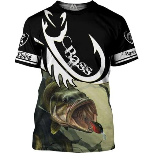 Mens Summer Short-Sleeved Shirt Fishing Enthusiast T-Shirt Luya Fishing 3d Print T Shirts
