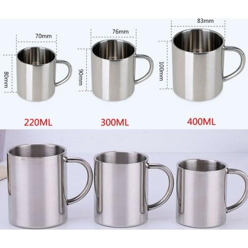 New Double Wall Portable Stainless Steel Insulation Hot Mug Travel Camping Hiking Outdoor Sports Water Cups With Handle