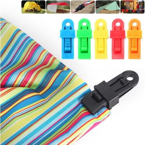NEW 5Pcs Windproof Outdoor Camping Hiking Tent Canopy Clip Clamp Fixing Hook Buckle