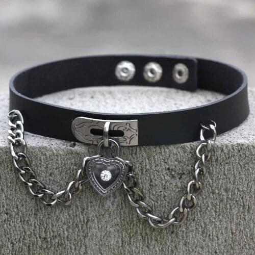 New Fashion 15 Colors Sexy Harajuku Handmade Choker Punk Leather Collar Necklace Club Party Gothic Leather Choker Necklace