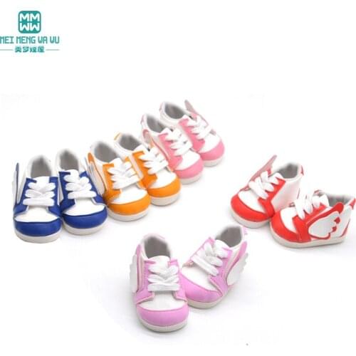 7cm Shoes for doll fit 43cm Toys new born doll and american doll Fashion sneakers Girls gift