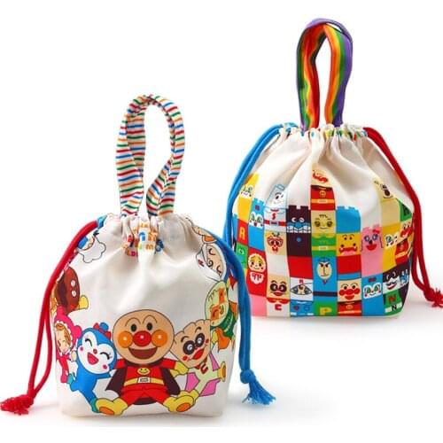 Cartoon Anpanman Drawstring Portable Lunch Box Cosmetic Storage Bottle Diaper Bags Mommy Bag Newborn Baby Stroller Accessories