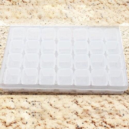 Dismountable Diamond Painting Box Embroidery Accessories Storage Boxes for Diamond Painting 28 Grids Container