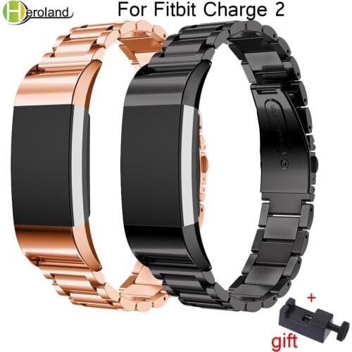 Stainless Steel Watch band Strap for Fitbit Charge 2 Replacement Watchbands Metal Wrist Strap Bracelet Wristbands Accessories