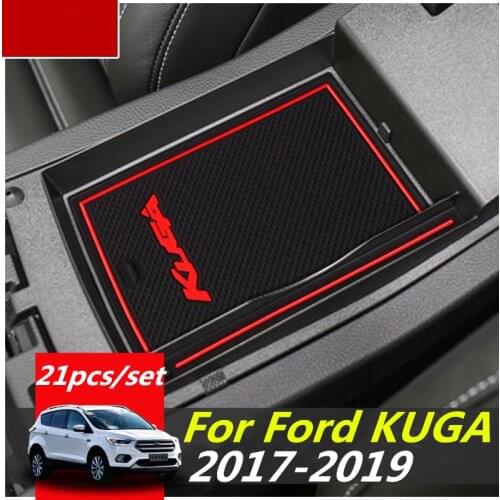 For Ford KUGA 2017-2019 Ford Escape MK2 Facelift C520 Subber mat Door Slot Pad Mat Rubber Mat Interior Cup Cushion Groove Mat
