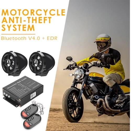Remote Control Motorcycle Anti Theft Alarm System Waterproof MP3 FM Radio Bluetooth Speaker Stereo Amplifier Sound System