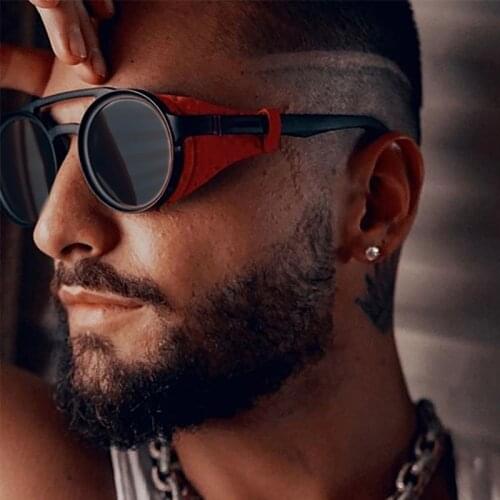 Classic Steampunk Sunglasses Men Brand Designer Vintage Square Plastic Frame Sun Glasses Female Over Sized Glasses UV400