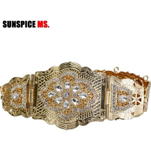 Sunspicems Moroccan Belt for Caftan Wedding Dress Ethnic Wedding Jewelry Women Gift