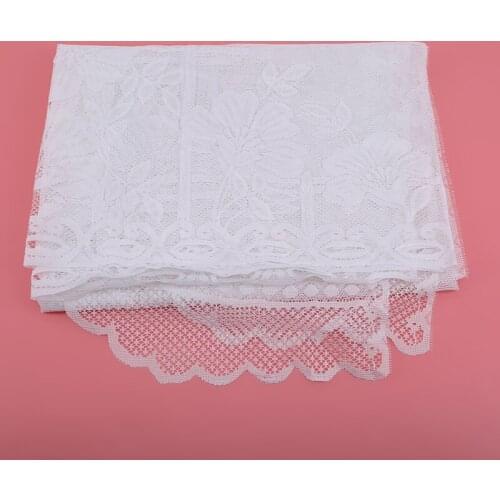 Tulle Lace Sheer Jacquard Curtains Coffee Curtain Warp European White Translucent Knitted Curtains Kitchen