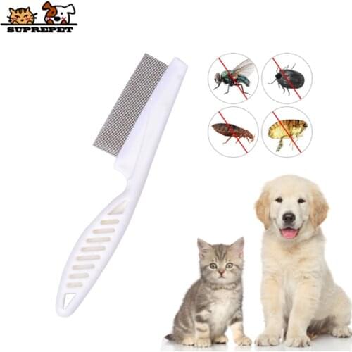 SUPREPET Dense Comb Cleaner for Small Dog Cat Stainless Steel Round Head Deshedding Brush Puppy Comb Pet Grooming peine