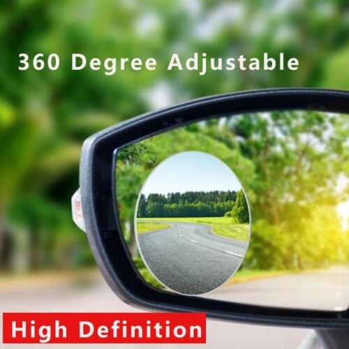 1-2pcs 360 Wide Angle Adjustable Round Convex Mirror Car Vehicle Side Blind Spot Mirror Auto Rearview Back Mirror Round Mirror