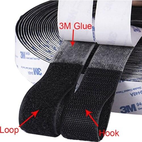3M Glue Strong Glue Self Adhesive Hook and Loop Fastener Tape Nylon Sticker Adhesive for DIY 16/20/25/30/40/50mm 1Meter/Pairs