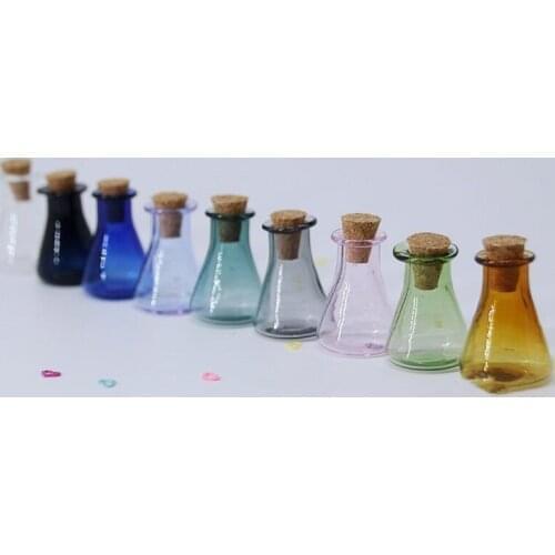 10pcs Vase Glass Bottles Small Potion Bottle Mini Cork Glass Vials Wedding DIY Mini Drift Bottle Wishing Bottle Perfume Bottle