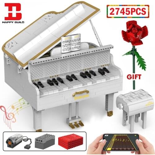 2745pcs App Control Bluetooth Player Piano Dreamer Building Blocks Friends Electric Grand Piano Music Bricks Toy for Children