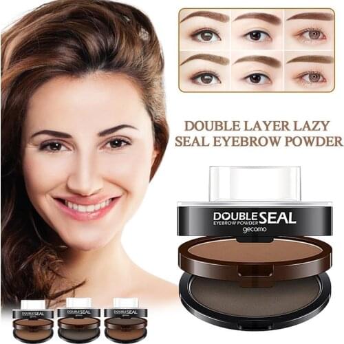3 Optional Lazy Eyebrow Stamp Quick Makeup Eye Brow Stamps Powder Pallette Natural Easy To Wear Gray Brown Eyebrows Powder Seal