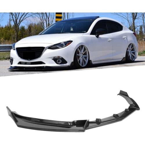 3pc Front Bumper Lip Spoiler Fit for Mazda 3 Axela 2014 2015 2016 2017 2018 2019 Carbon Fiber Style car accessories