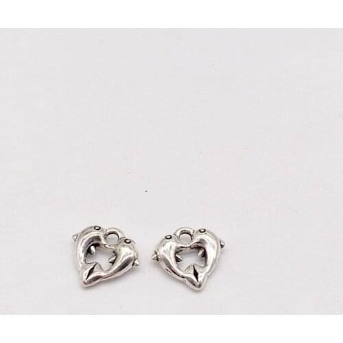 37 pcs love heart dolphin charms for Jewelry Making DIY Handmade Necklace earring accessories