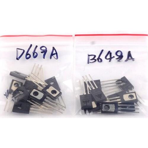 50Pair 2SB649AC 2SD669AC TO-126 2SB649 2SD669 (50pcs B649+50pcs D669 )PNP NPN Epitaxial Planar Transistors