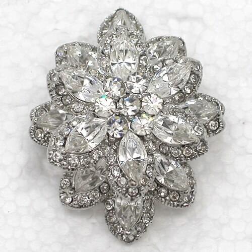 12pcs/lot Wholesale Fashion Brooch Rhinestone Marquise Thick Flower Pin brooches & Pendant Wedding Bridal party C101491