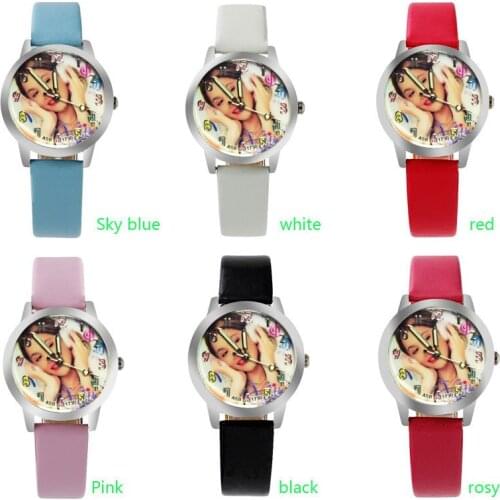 Fashion Childrens Leather Clock Casual Cartoon Boy Girl Baby Quartz Childrens Watch Montre Femme Christmas Childrens Gift
