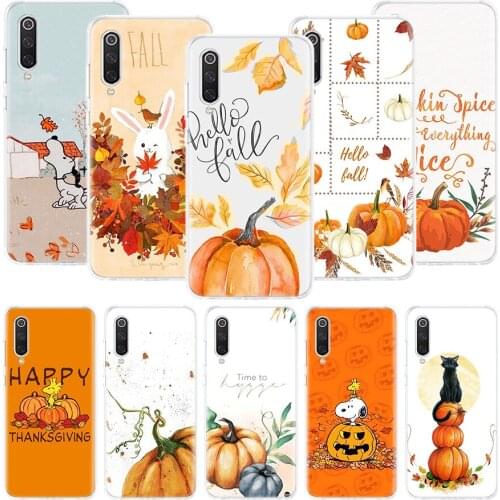 Pumpkin Happy Fall Autumn Phone Case For Xiaomi Mi Note 10 11 9 8 10T 9T CC9 A1 A2 A3 5X 6X Pocophone F1 X3 F2 Pro Lite Coque Co