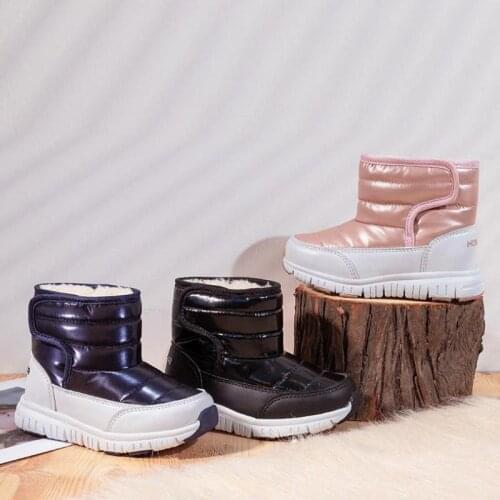 Childrens Snow Boots 2021 New Winter Fashion Boys Warm Shoes Unisex Waterproof Warm Shoes Kids Thick-soled Non-slip For Girls