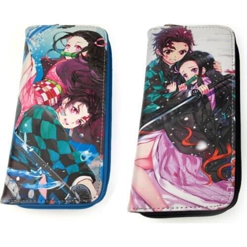 Anime Demon Slayer Long Wallet Kimetsu no Yaiba Tanjirou Purse Card Coin Holders Boys Girls Gifts