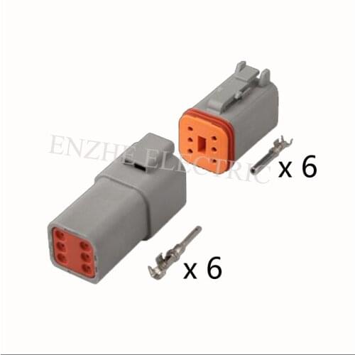 DT series DT06-6S/DT04-6P 1 set female+1 set male connector Include terminal 6 pin connector cable plug socket DJ7041-1.6-11/21