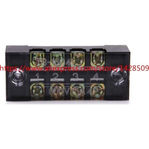 Dual Row 4 Position Covered Screw Terminal Strip 600V 25A 15A TB-2504 /1504 free ship