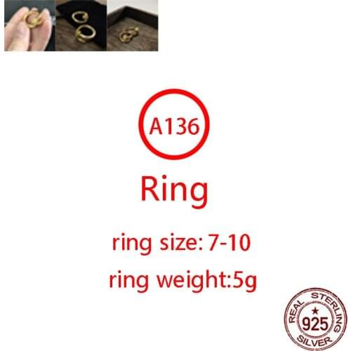 A136 s925 sterling silver ring personality hipster retro cross flower handmade punk letter jewelry new hot