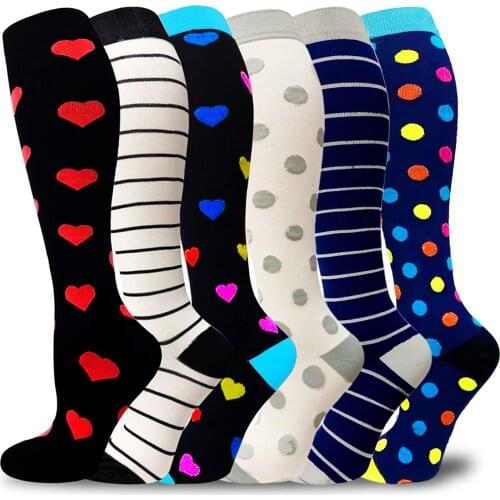 Compression Socks Varicose Veins Men Women Sports Running Socks Knee High 20-30mmgh Travel Nurses Compression Stocking