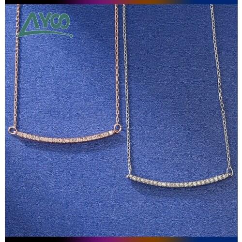 Fashion Jewelry SWA 1:1 High Quality Charming Rose gold Simple Geometric Pendant Name Necklace Romantic Gift For Women