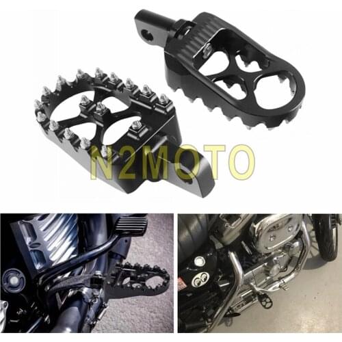 MX Rotating Style Motorcycle Aluminum Wide Fat Footpegs Footrests Foot Pegs For Harley Dyna 1993-2017 Fatboy Sportster Iron 883