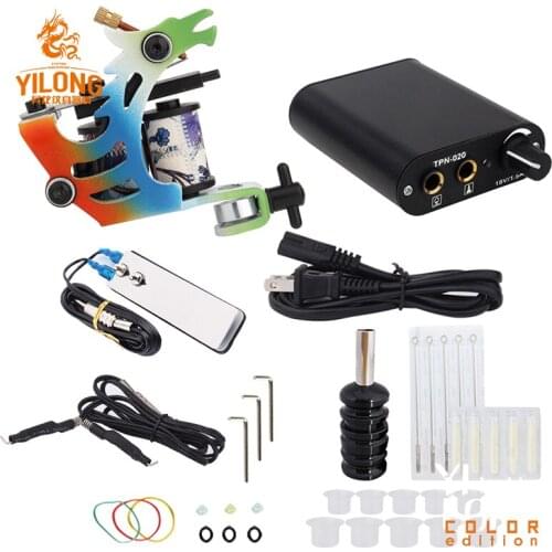 Tattoo Kit Coil Tattoo Machine Gun Set Permanent Makeup Tattoo Machine Immortal Pigment Sets Power Supply Tattoo Supplies