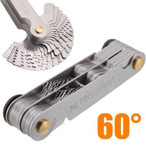 New 60 And 50 Degree Whitworth Metric Screw Thread Pitch Gauge Blade Gage For Measuring Tool
