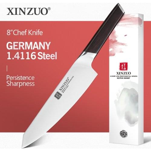 XINZUO 8'' Chef Knife Stainless Steel Kitchen Knives New Arrival German 1.4116 Cleaver Vegetable Cooking Knives Ebony Handle