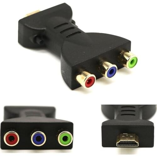 Gold-plated HDMI-compatible to 3 RGB RCA Video Audio Adapter AV Component Converter