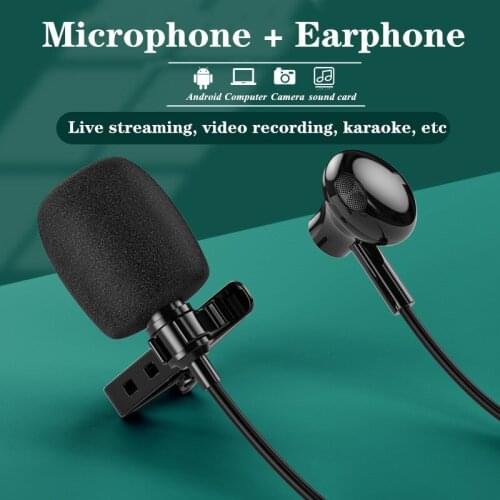 Clip-on With Headset Tablet Camera Live Broadcast For Phone Omnidirectional Noise Reduction Intelligent Microphone