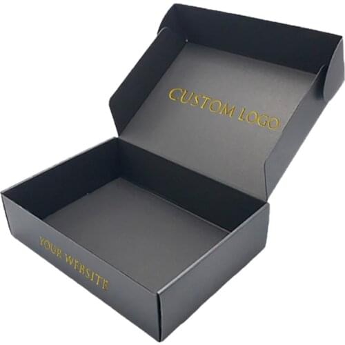 Luxury custom printing recycled black shipping gift packaging cartons corrugated literature mailer box