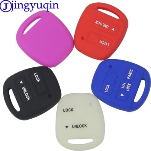 Jingyuqin 2 Buttons Silicone Car Key Fob Case Cover Skin For TOYOTA CAMRY RAV4 PRADO COROLLA AVENSIS LAND CRUISER YARIS