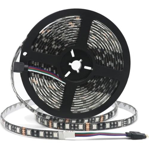 DC12V 24V LED Strip RGB SMD5050 Waterproof 5M Flexible Black / White PCB RGB Led Strip Light Tape Diode Ribbon TV Backlight