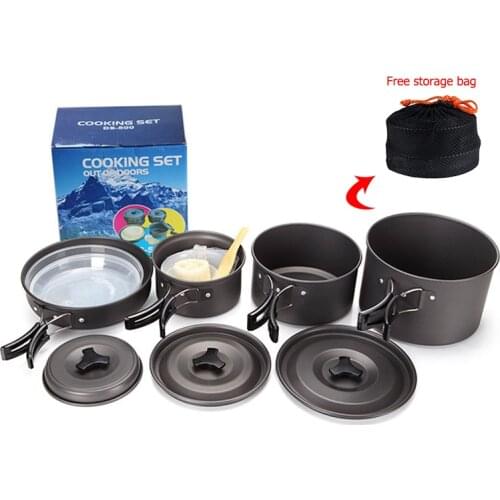 4-5 Person Outdoor Ultralight Aluminum 15 in 1 Cooking Set Travel Tableware Cookware Kitchen Utensils Sets Mountaineering Pot