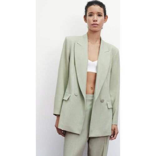 2021 Women Set Office Ladies Suit Business Party Double-breasted Blazer+Pants Two-piece Set Elegant Workplace Clothing